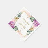 Serviette En Papier Mariage de végétation tropicale violette (Coin)