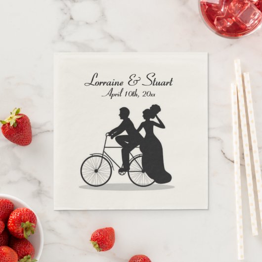 Serviette En Papier Mariage de vélos personnalisé (En situation)