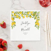 Serviette En Papier Mariage de verdure à la floraison de citron (En situation)