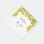 Serviette En Papier Mariage de verdure à la floraison de citron (Coin)