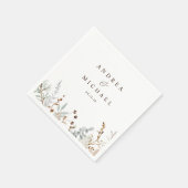 Serviette En Papier Mariage de verdure aux branches bleues poussiéreus (Coin)