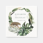 Serviette En Papier Mariage de verdure botanique de la Jungle tropical (Devant)