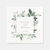 Serviette En Papier Mariage de verdure botanique naturelle (Devant)