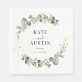Serviette En Papier mariage de verdure eucalyptus (Devant)
