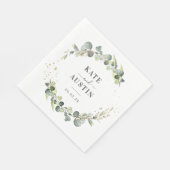 Serviette En Papier mariage de verdure eucalyptus (Coin)