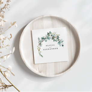 Serviette En Papier Mariage de verdure Eucalyptus