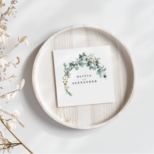 Serviette En Papier Mariage de verdure Eucalyptus