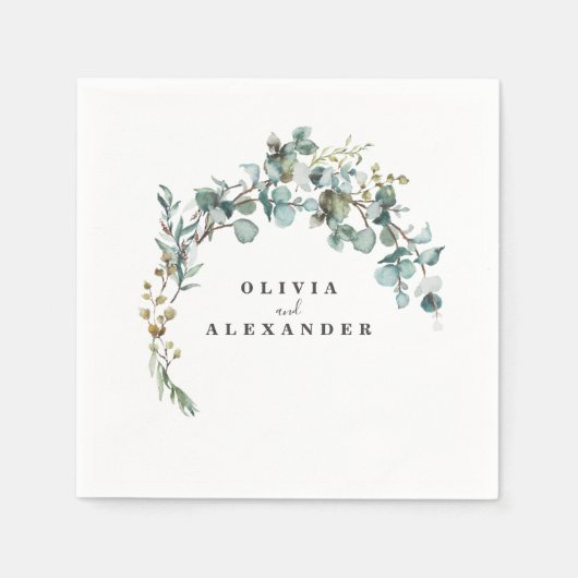 Serviette En Papier Mariage de verdure Eucalyptus (Devant)