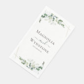 Serviette En Papier Mariage de verdure Eucalyptus personnalisé (Coin)