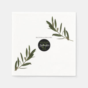 Serviette En Papier Mariage de verdure Feuille d'olive