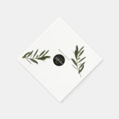 Serviette En Papier Mariage de verdure Feuille d'olive (Coin)