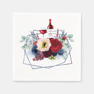 Serviette En Papier Mariage de vin de la Bourgogne rouge et de la mari