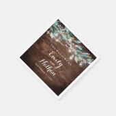 Serviette En Papier Mariage de voyants de chaîne de feuille rustique (Coin)