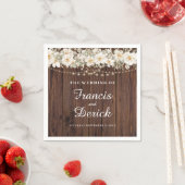 Serviette En Papier Mariage de voyants de chaîne de feuille rustique (En situation)