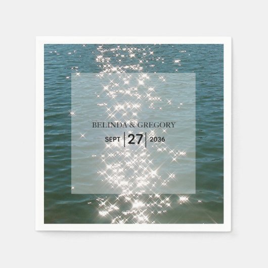 Serviette En Papier Mariage d'eau de mer de plage (Devant)