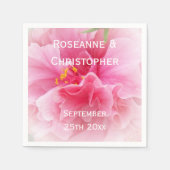 Serviette En Papier Mariage Décor Floral Rose (Devant)