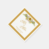 Serviette En Papier Mariage décoratif Fleurs d'été (Coin)