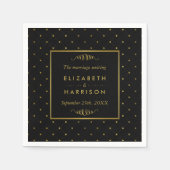 Serviette En Papier Mariage d'effet Black & Gold moderne (Devant)