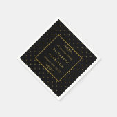 Serviette En Papier Mariage d'effet Black & Gold moderne (Coin)