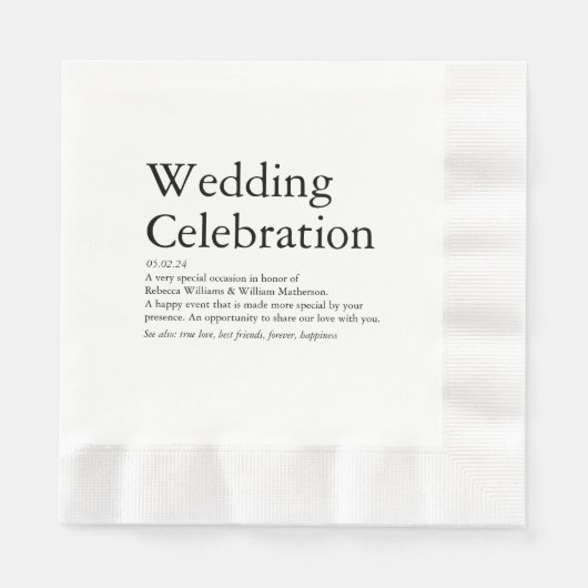 Serviette En Papier Mariage Définition (Devant)