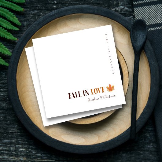 Serviette En Papier Mariage d'élégance d'automne personnalisé serviett