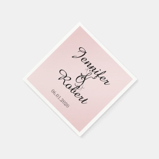 Serviette En Papier Mariage d'élégance rose pâle Napkin (Coin)