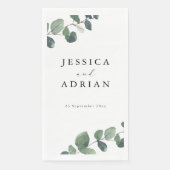 Serviette En Papier Mariage d'élégance verte feutrée (Devant)