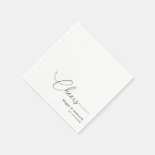 Serviette En Papier Mariage délicat avec queue de script monoline blan (Coin)