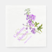 Serviette En Papier Mariage delphinium violet aquarelle papier serviet (Devant)