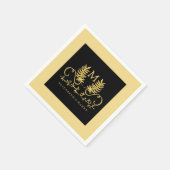 Serviette En Papier Mariage d'emblème Floral d'or (Coin)