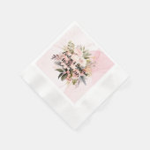 Serviette En Papier Mariage d'encre d'alcool rose classique (Coin)