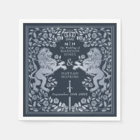 Mariage d'épée médiévale Silver Blue Royal Lion