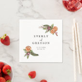 Serviette En Papier Mariage d'épices botaniques de Noël rustique (En situation)