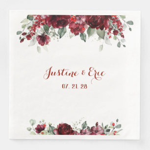 Serviette En Papier Mariage d'Epiphanie Red Peony