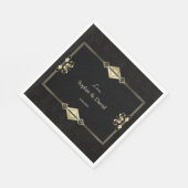 Serviette En Papier Mariage des années 1920 de luxe Royal Gold Black A (Coin)