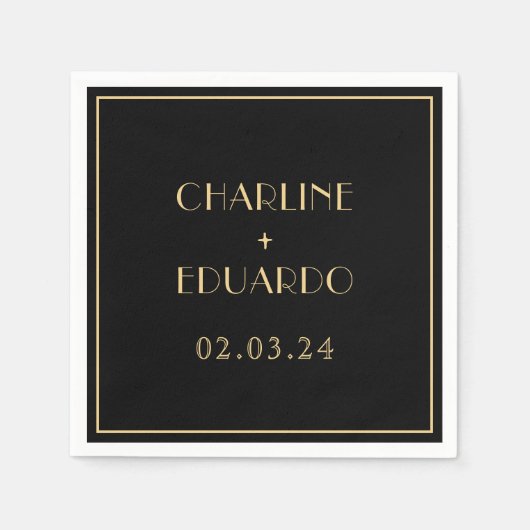 Serviette En Papier Mariage des années 20 Art déco (Devant)