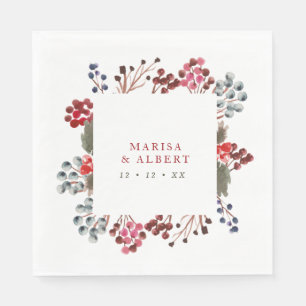 Serviette En Papier Mariage des baies d'hiver