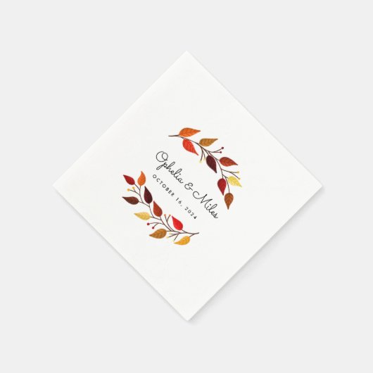Serviette En Papier Mariage des branches d'automne (Coin)