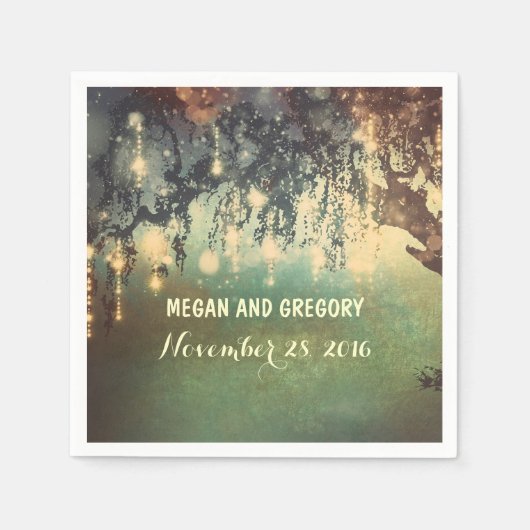 Serviette En Papier Mariage des branches de l'arbre à saules (Devant)