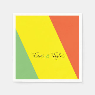 Serviette En Papier Mariage des couleurs d'été brillantes