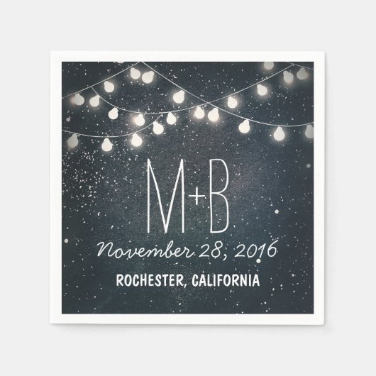 Serviette En Papier Mariage des étoiles de nuit (Devant)