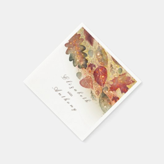 Serviette En Papier Mariage des feuilles automnales (Coin)