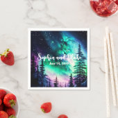 Serviette En Papier Mariage des feux célestes du Nord (En situation)