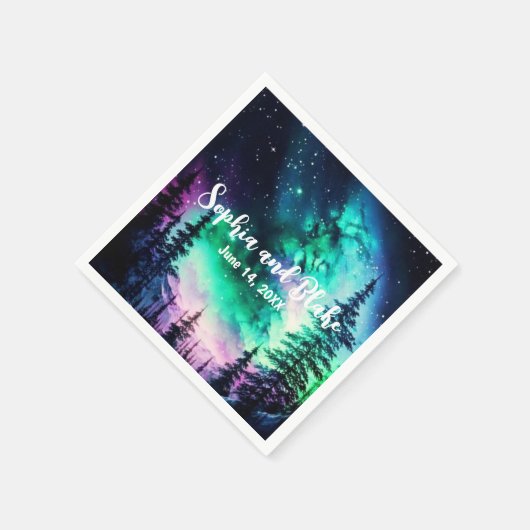 Serviette En Papier Mariage des feux célestes du Nord (Coin)