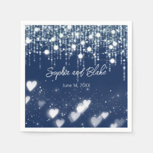 Serviette En Papier Mariage des feux de suspension bleu et blanc