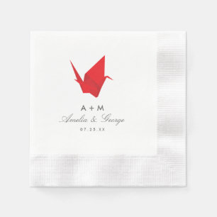 Serviette En Papier Mariage des Grues en Origami