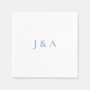 Serviette En Papier Mariage des initiales bleues Napkin