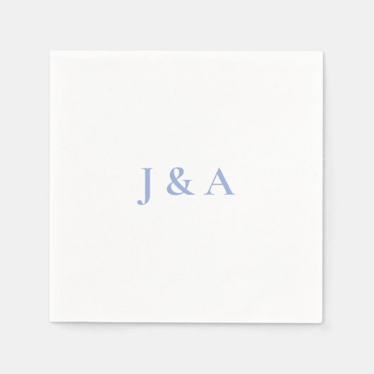 Serviette En Papier Mariage des initiales bleues Napkin (Devant)