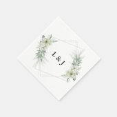 Serviette En Papier Mariage des initiales de verdure Monogramme person (Coin)