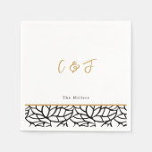 Serviette En Papier Mariage des initiales frontalières du Motif de la  (Devant)